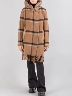 Clearance VIOLANTI CAPPOTTO IN MISTO LANA CON INSERTI IN PIUMINO Marrone