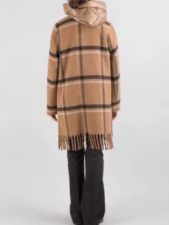 Clearance VIOLANTI CAPPOTTO IN MISTO LANA CON INSERTI IN PIUMINO Marrone