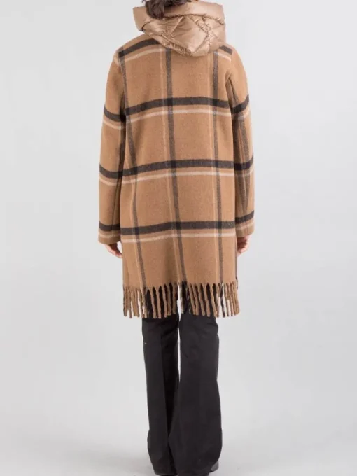 Clearance VIOLANTI CAPPOTTO IN MISTO LANA CON INSERTI IN PIUMINO Marrone