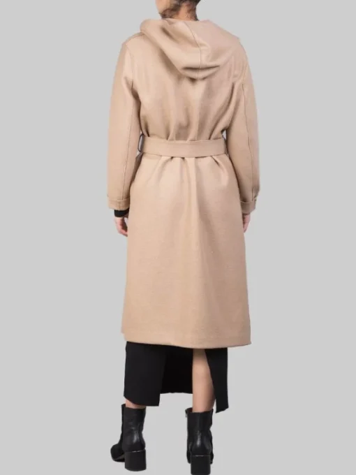 Online HARRIS WHARF LONDON CAPPOTTO LUNGO "A VESTAGLIA" IN LANA VERGINE PRESSATA CON CINTURA Cammello