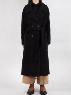 Clearance MOUCHE CAPPOTTO LUNGO CON CINTURA Nero