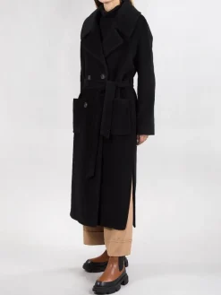 Clearance MOUCHE CAPPOTTO LUNGO CON CINTURA Nero