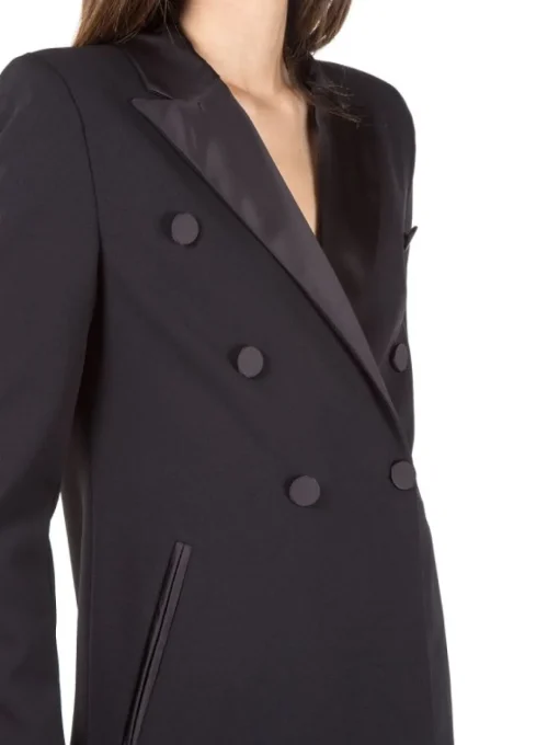 Sale ANIYE BY CAPPOTTO VENNY IN TESSUTO TECNICO ELASTICIZZATO DOPPIO PETTO Nero