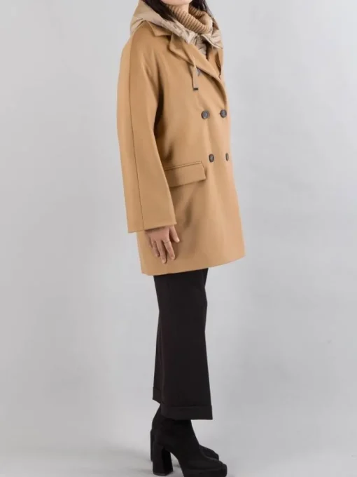 Fashion MOUCHE CAPPOTTO OVERSIZE IN PANNO CON IMBOTTITURA PARZIALE E CAPPUCCIO Cammello