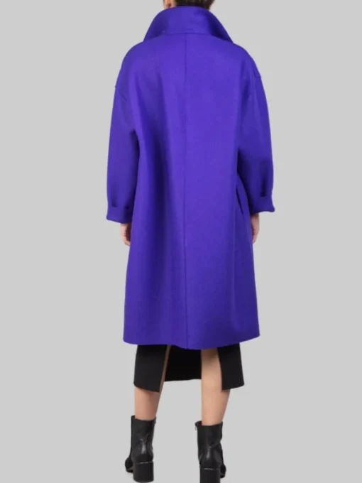New HARRIS WHARF LONDON CAPPOTTO OVERSIZE DOPPIOPETTO IN LANA VERGINE PRESSATA Viola
