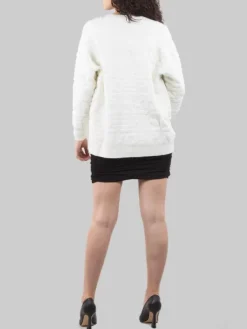 Fashion PINKO CARDIGAN DAINO IN MORBIDO TESSUTO EFFETTO SPUGNA CON PIETRE E STRASS APPLICATI Bianco