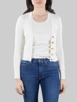 Clearance PINKO CARDIGAN TILACINO CON LOGO TRASPARENTE Bianco