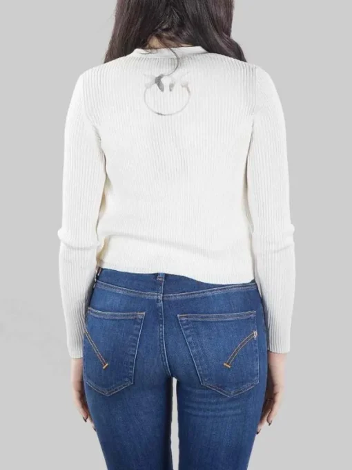 Clearance PINKO CARDIGAN TILACINO CON LOGO TRASPARENTE Bianco