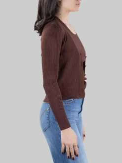 Best PINKO CARDIGAN TILACINO CON LOGO TRASPARENTE Marrone