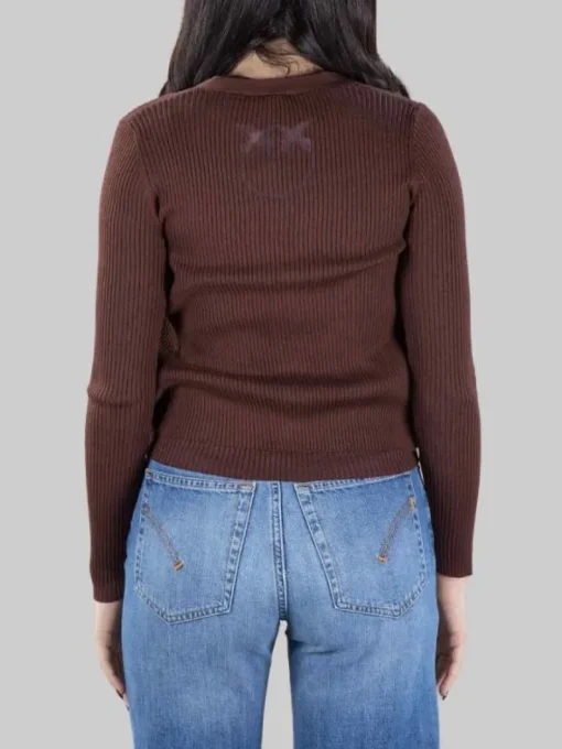 Best PINKO CARDIGAN TILACINO CON LOGO TRASPARENTE Marrone