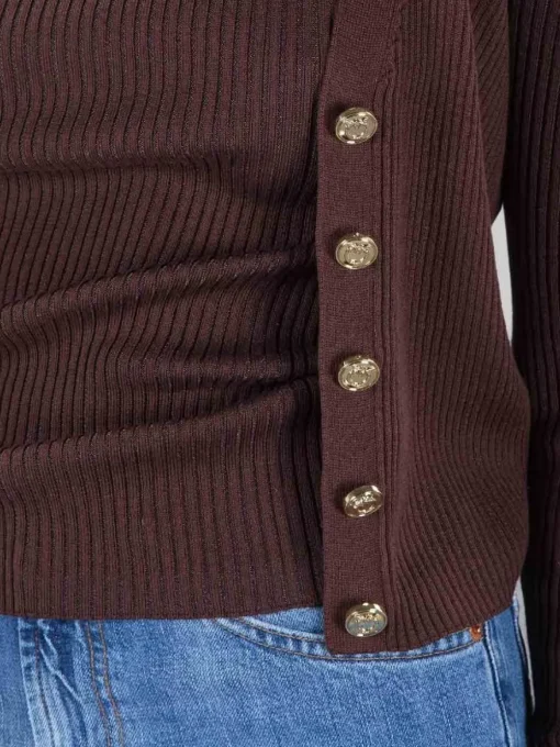 Best PINKO CARDIGAN TILACINO CON LOGO TRASPARENTE Marrone