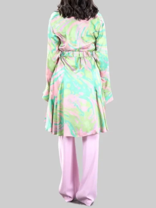 New PINKO CHEMISIER CASSIOPEA A FANTASIA CON CINTURA LOVE BIRDS IN VITA Fantasiaverde
