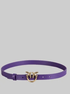 Fashion PINKO CINTURA LOVE BERRY IN PELLE LISCIA CON FIBBIA LOVE BIRDS Viola