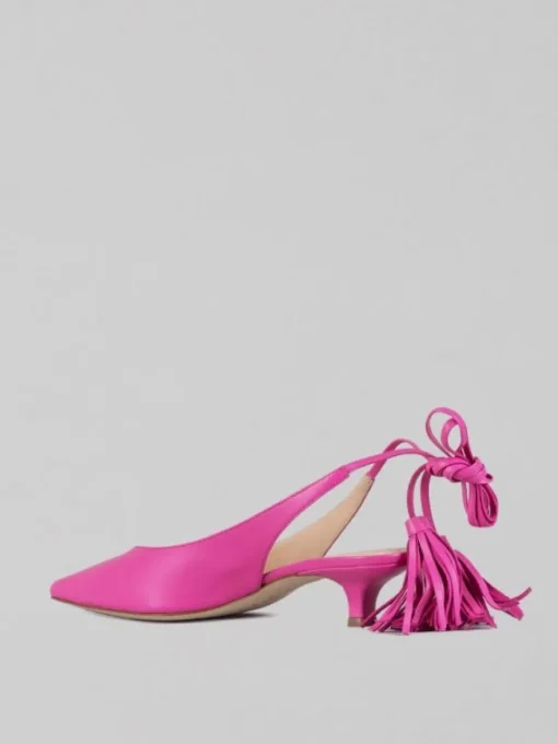 New PROSPERINE DÉCOLLETÉ AFFUSOLATE IN PELLE CON LACCI Fuxia