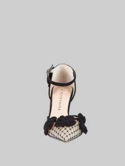 Fashion PROSPERINE DÉCOLLETÉ CON RETE RICAMATA E FIORI CROCHET Nero