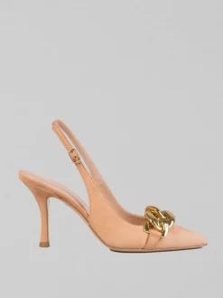 Fashion SERGIO CIMADAMORE DÉCOLLETÉ IN NABUK CON ACCESSORIO CATENA ORO Caramel