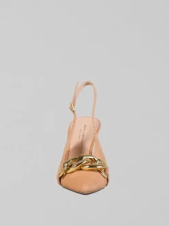 Fashion SERGIO CIMADAMORE DÉCOLLETÉ IN NABUK CON ACCESSORIO CATENA ORO Caramel