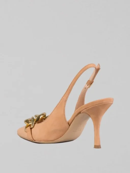 Fashion SERGIO CIMADAMORE DÉCOLLETÉ IN NABUK CON ACCESSORIO CATENA ORO Caramel