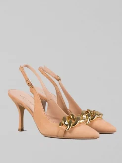 Fashion SERGIO CIMADAMORE DÉCOLLETÉ IN NABUK CON ACCESSORIO CATENA ORO Caramel