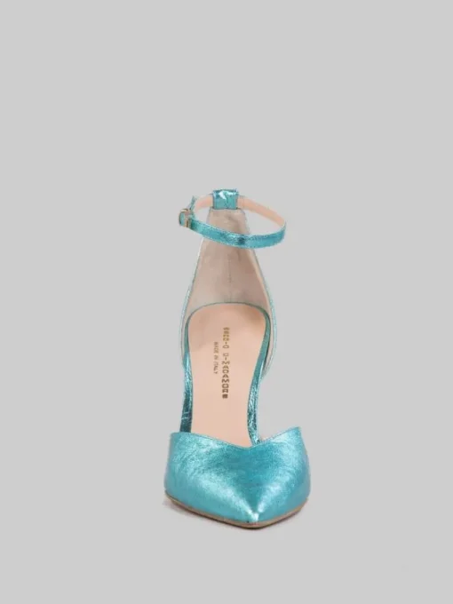 Clearance SERGIO CIMADAMORE DÉCOLLETÉ IN PELLE LAMINATA EFFETTO CANDY SKY Celeste