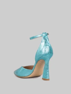 Clearance SERGIO CIMADAMORE DÉCOLLETÉ IN PELLE LAMINATA EFFETTO CANDY SKY Celeste