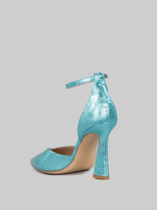Clearance SERGIO CIMADAMORE DÉCOLLETÉ IN PELLE LAMINATA EFFETTO CANDY SKY Celeste