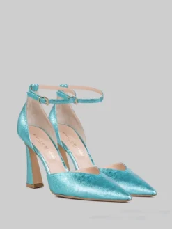 Clearance SERGIO CIMADAMORE DÉCOLLETÉ IN PELLE LAMINATA EFFETTO CANDY SKY Celeste