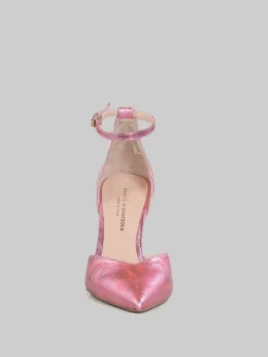 Discount SERGIO CIMADAMORE DÉCOLLETÉ IN PELLE LAMINATA CON CINTURINO ALLA CAVIGLIA Fuxia