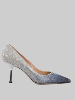 Online PROSPERINE DÉCOLLETÉ IN PELLE RICOPERTA DI STRASS E NERA Argento