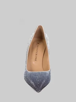 Online PROSPERINE DÉCOLLETÉ IN PELLE RICOPERTA DI STRASS E NERA Argento