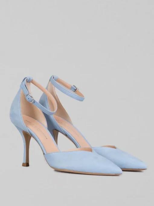 Clearance SERGIO CIMADAMORE DÉCOLLETÉ IN PELLE SCAMOSCIATA Celeste