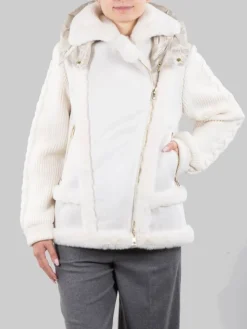 Online VIOLANTI ECOMONTONE MODELLO AVIATORE CON MANICHE IN MAGLIA Bianco