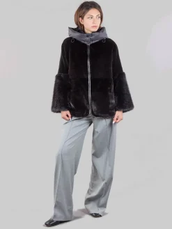Clearance VIOLANTI Ecopelliccia con cappuccio