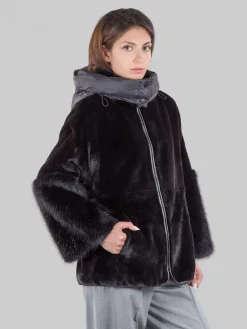 Clearance VIOLANTI Ecopelliccia con cappuccio