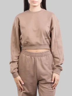 New HINNOMINATE FELPA CORTA GIROCOLLO OVERSIZE Tortora