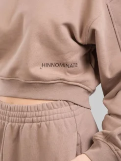New HINNOMINATE FELPA CORTA GIROCOLLO OVERSIZE Tortora