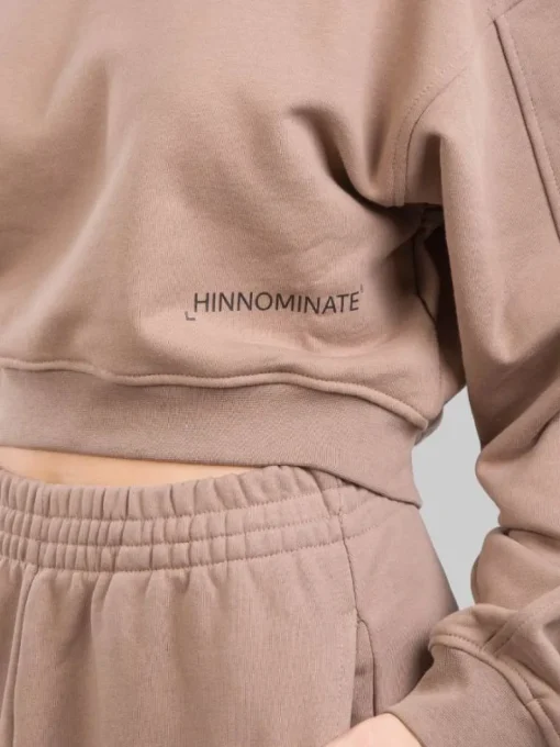 New HINNOMINATE FELPA CORTA GIROCOLLO OVERSIZE Tortora