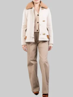 Hot FAY GIACCA 3 GANCI IN LANA EFFETTO VINTAGE CON COLLETTO IN ECO SHEARLING Beige