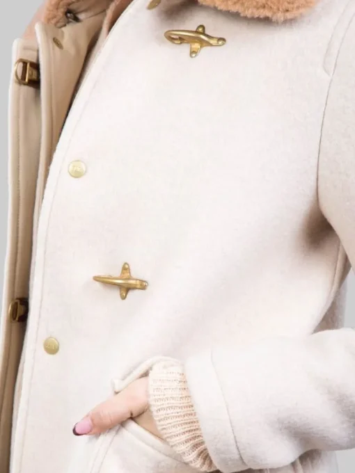 Hot FAY GIACCA 3 GANCI IN LANA EFFETTO VINTAGE CON COLLETTO IN ECO SHEARLING Beige