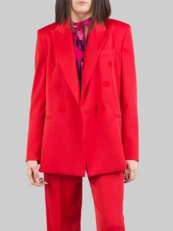 New PINKO GIACCA DOPPIOPETTO IN TESSUTO ELASTICIZZATO LUCIDO Rosso