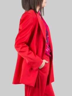 New PINKO GIACCA DOPPIOPETTO IN TESSUTO ELASTICIZZATO LUCIDO Rosso