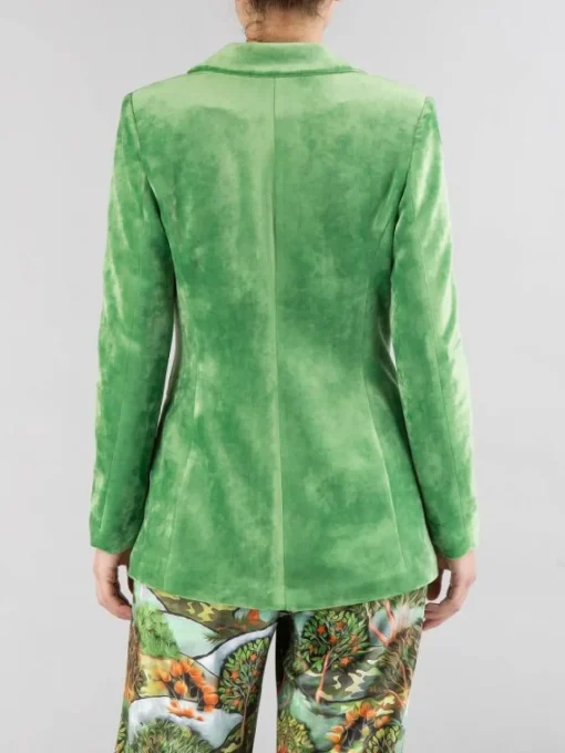 Discount 5 PROGRESS GIACCA DOPPIOPETTO IN VELLUTO CON REVERS DECORATI Verde
