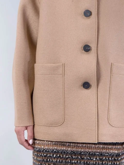 Best HARRIS WHARF LONDON GIACCA IN LANA VERGINE CON CAPPUCCIO Beige