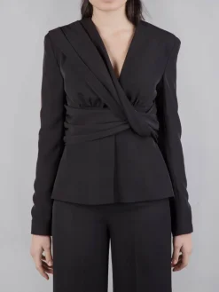 Discount HANITA GIACCA IN TESSUTO ELASTICIZZATO INCROCIATO Nero