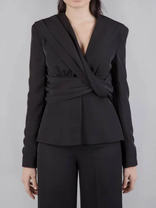 Discount HANITA GIACCA IN TESSUTO ELASTICIZZATO INCROCIATO Nero