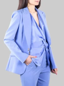 New HANITA GIACCA MONOPETTO BLU CON BOTTONE GIOIELLO Pervinca