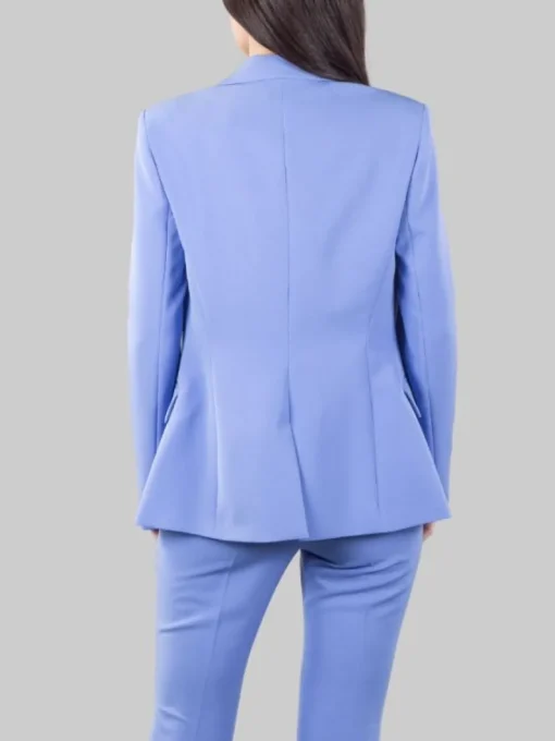 New HANITA GIACCA MONOPETTO BLU CON BOTTONE GIOIELLO Pervinca