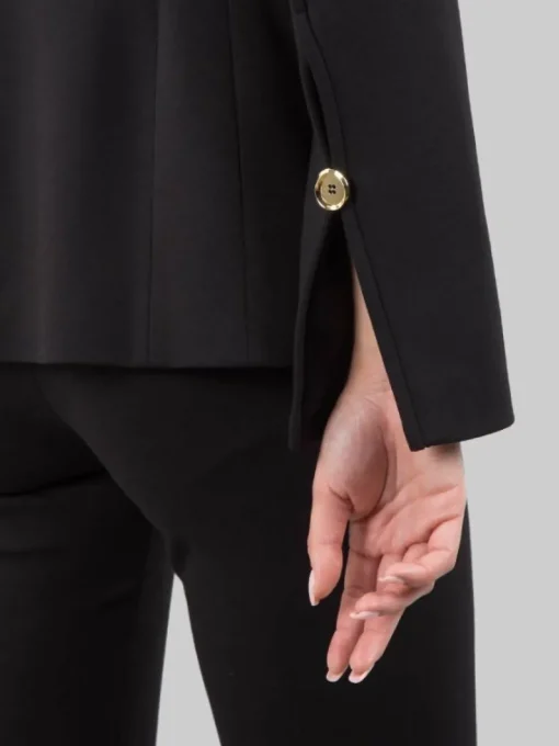 Sale PINKO GIACCA MONOPETTO NERA GIAMBURRASCA IN PUNTO STOFFA CON BOTTONI ORO Nero