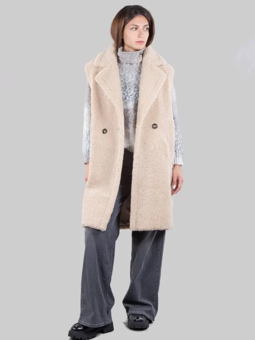 Hot BETTA CORRADI Gilet lungo in ecopelliccia