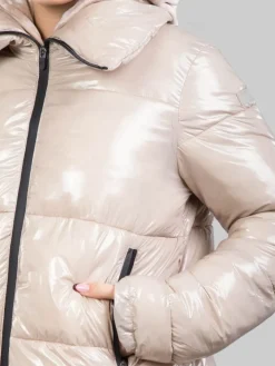 Discount CANADIAN CLASSICS GIUBBETTO AMHERST IN TESSUTO RICICLATO EFFETTO GLOSSY Beige